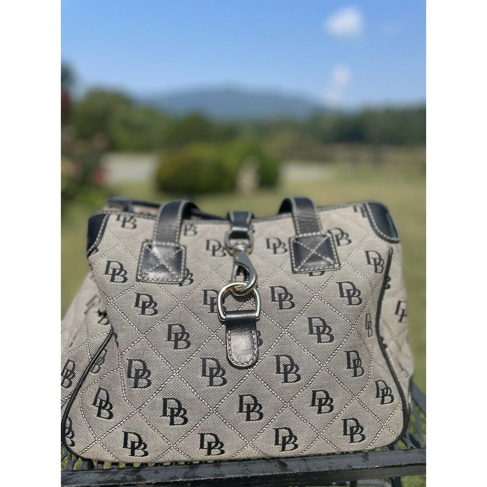 Dooney & Bourke Signature Blue Canvas Double Handle Tote